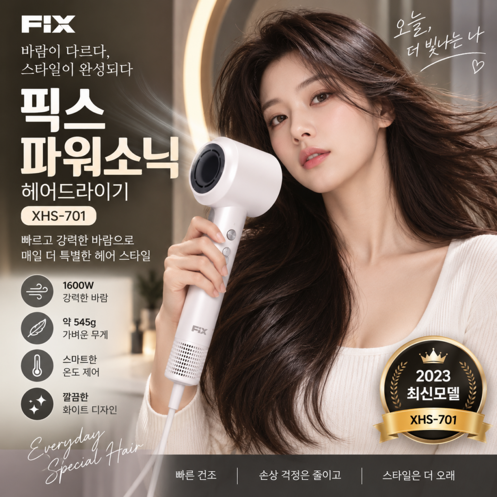 픽스 파워소닉 헤어드라이기 XHS-701 할인특가 (1600W 고속건조) 제품 이미지