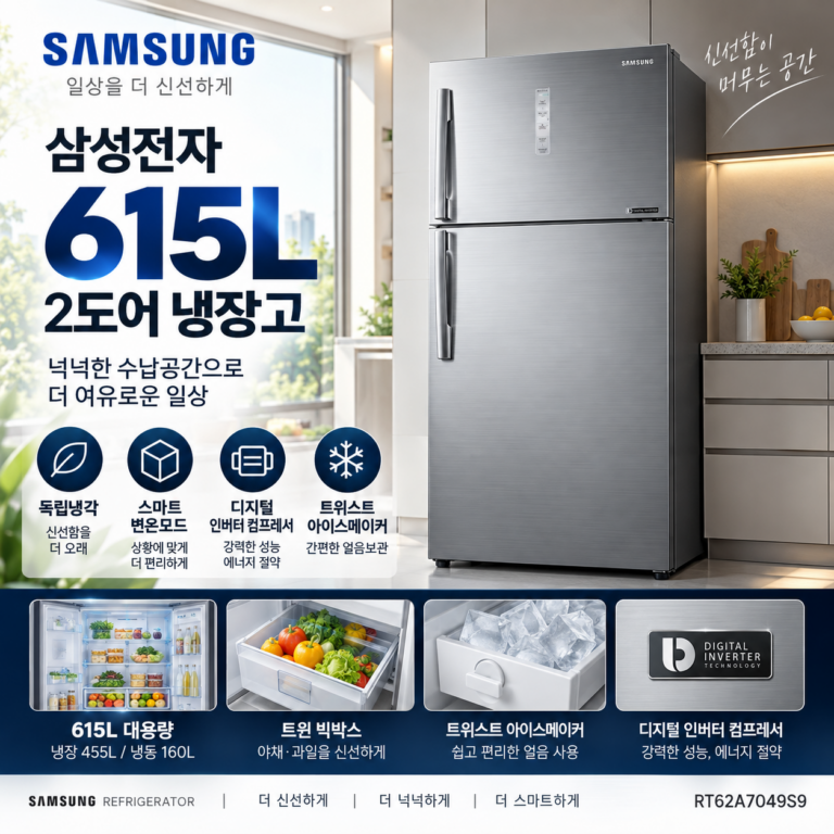 삼성 615L 냉장고 RT62A7049S9 2도어 할인특가