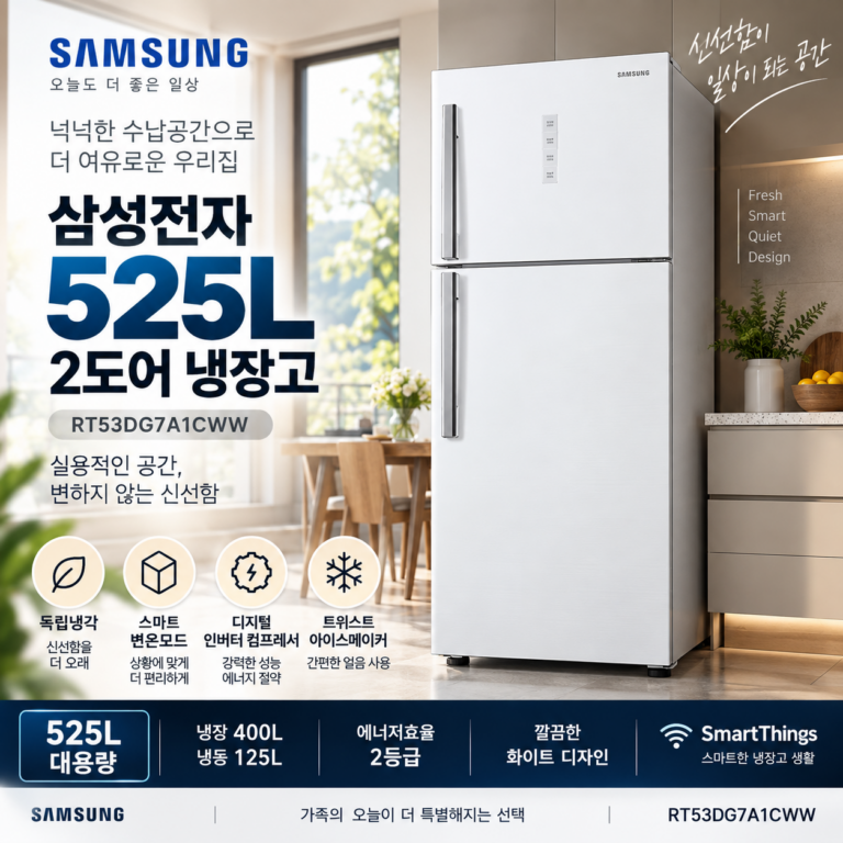 삼성 525L 2도어 냉장고 RT53DG7A1CWW 특가 할인