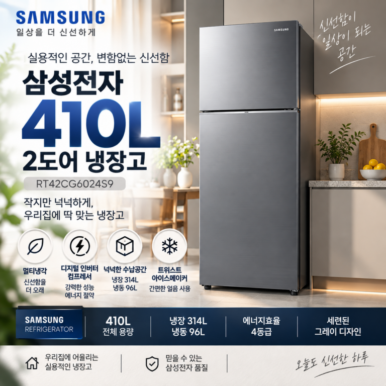 삼성전자 410L 2도어 일반형 냉장고 RT42CG6024S9 최저가 할인 특가 판매