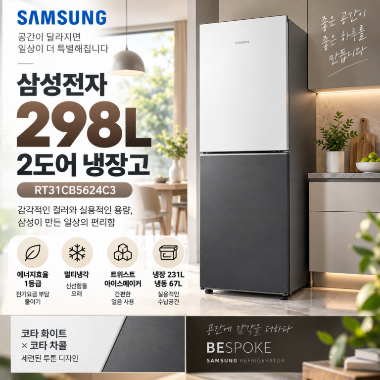 삼성 298L 2도어 비스포크 냉장고 RT31CB5624C3 1등급 할인특가 최저가