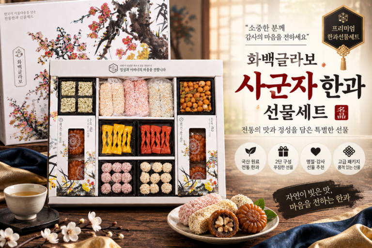 한과 부모님 추석 명절 선물세트 할인 (화백글라보 사군자 860g 2단)