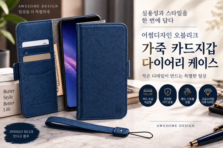 갤럭시 핸드폰 휴대폰 가죽 케이스 할인 추천(어썸디자인 카드지갑)