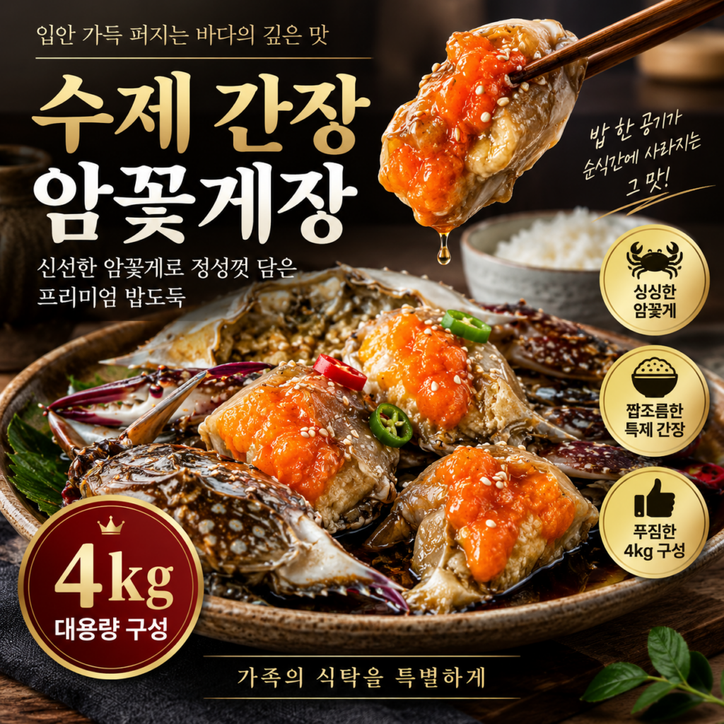 수제 간장게장 암꽃게장 4kg 특가 밥도둑 제품 이미지