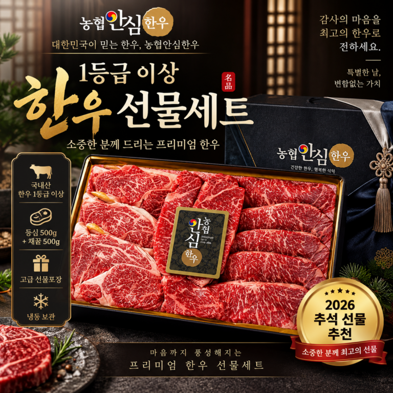 농협 안심 한우 구이용 추석 명절 선물세트 1등급(등심 채끝 1kg)