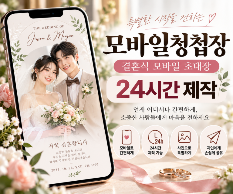 모바일 웨딩 청첩장 추천 파스텔 모바일 초대장 24시간 제작