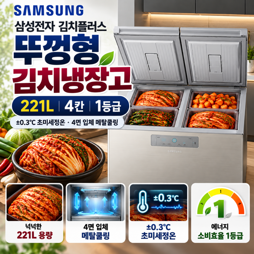 삼성 김치냉장고 RP22C3111Z1 221L 1등급 최저가 추천(김치플러스 뚜껑형 세린 실버) 제품 이미지