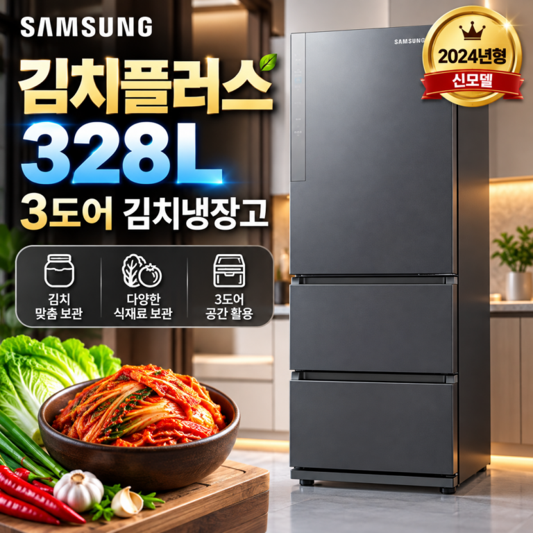 삼성 김치냉장고 328L 3도어 RQ33DG71J3S9 최저가 추천 (스탠드형 김치플러스)